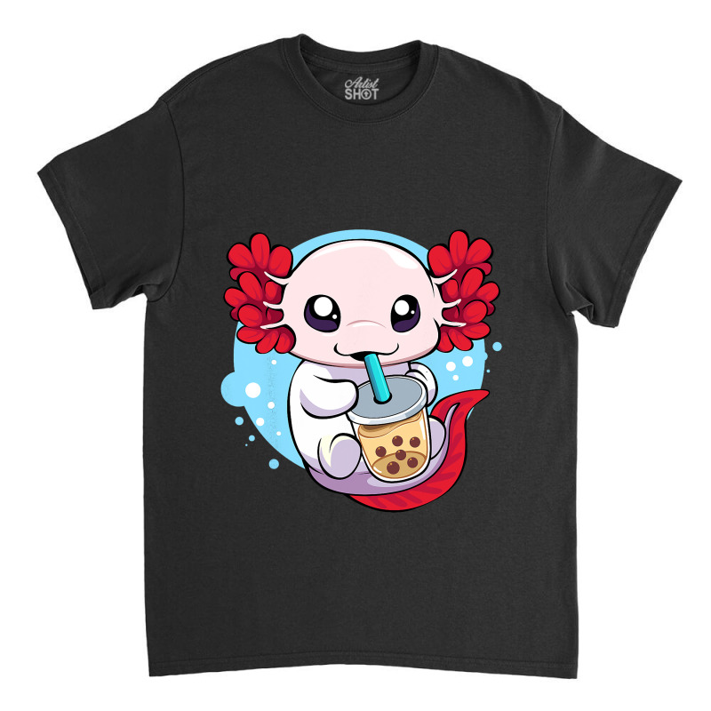 Funny Axolotl Salamander Aquatic Boba Kawaii Aesth Classic T-shirt | Artistshot