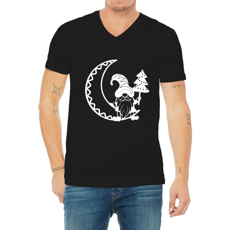 Funny Gnome Christmas Moon Matching Family Group V-neck Tee | Artistshot