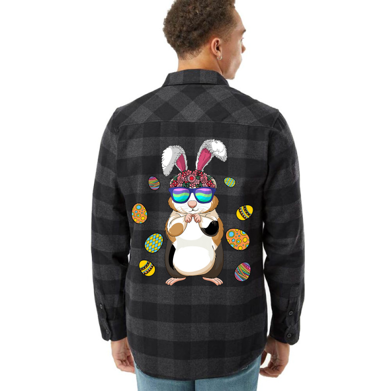 Funny Guinea Pig With Cute Bunny Ears Happy Easter Flannel Shirt | Artistshot