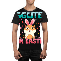 Eggcited For Easter Bunny Guinea Pig Rabbit Funny  Graphic T-shirt | Artistshot