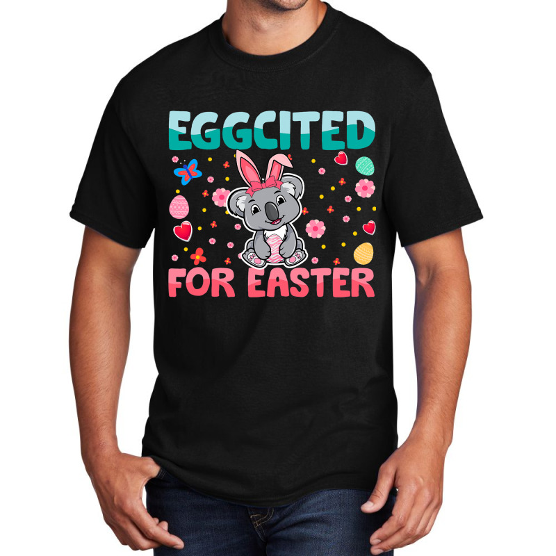 Eggcited For Easter Bunny Koala Rabbit Funny Kids Basic T-shirt | Artistshot