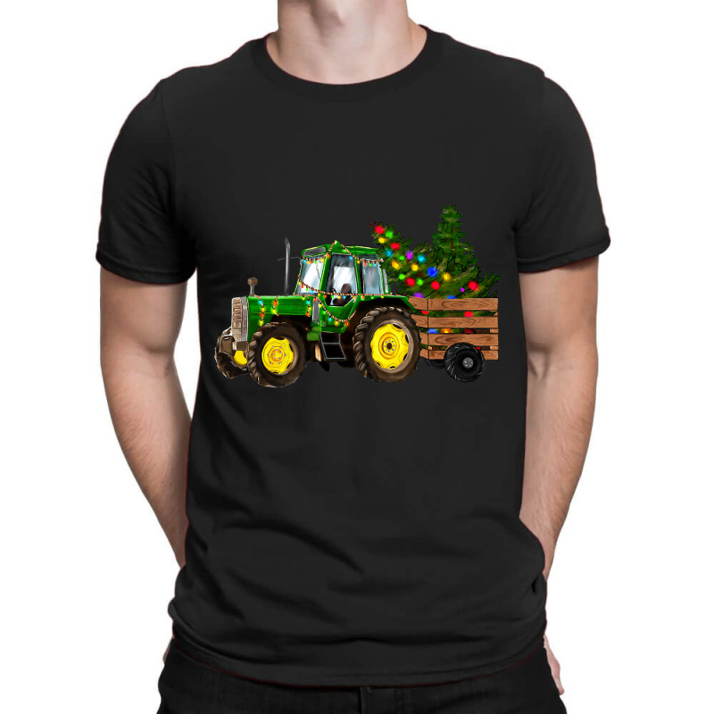 Farm Tractor Christmas Lights Christmas Tree Famil T-shirt | Artistshot