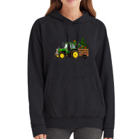 Farm Tractor Christmas Lights Christmas Tree Famil Vintage Hoodie | Artistshot