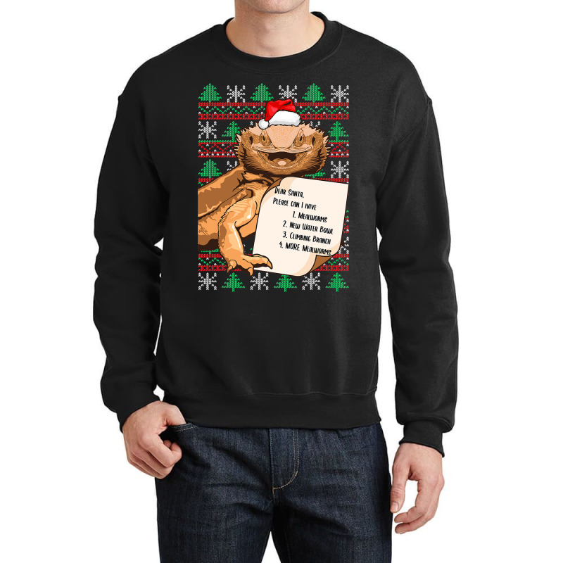 Funny Bearded Dragon Christmas Shirt Reptile Lover Crewneck Sweatshirt | Artistshot