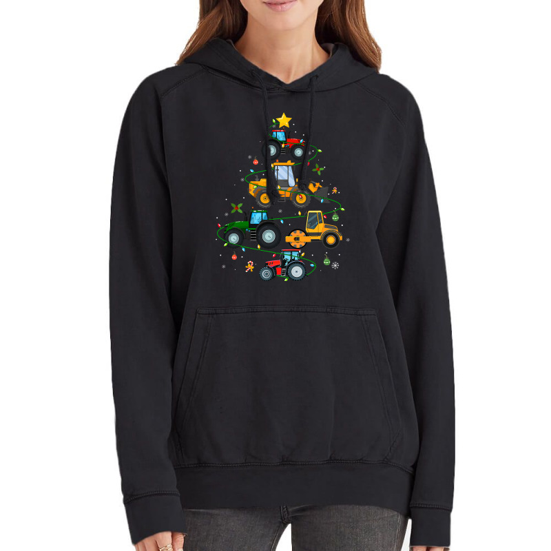 Farm Tractor Christmas Tree Farming Boys Girls Tod Vintage Hoodie | Artistshot