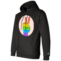 Two Fingers Rainbow Champion Hoodie | Artistshot