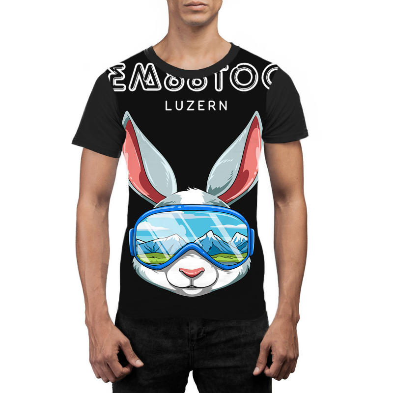 Gemsstock Lucerne Switzerland Retro Ski Hare Graphic T-shirt | Artistshot