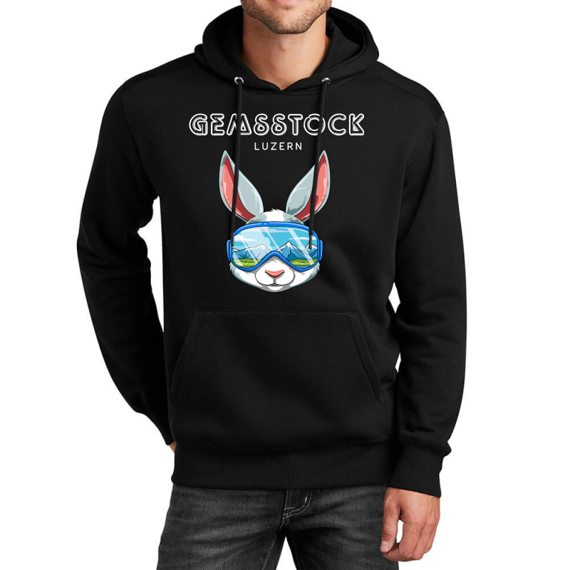 Gemsstock Lucerne Switzerland Retro Ski Hare Unisex Hoodie | Artistshot