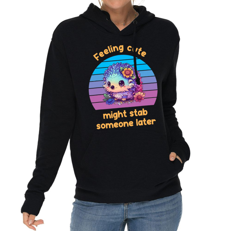 Feeling Cute Might Stab Someone Later Hedgehog Vin Lightweight Hoodie | Artistshot