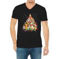 Funny Guinea Pig Christmas Tree Ornament Decor Cut V-neck Tee | Artistshot