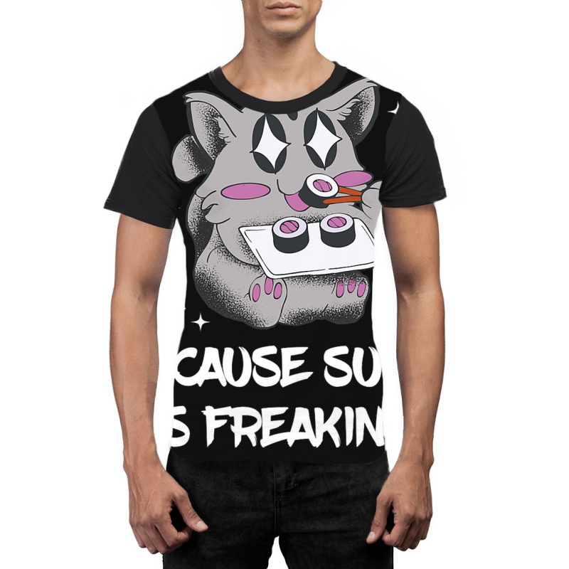 Freaking Awesome Sushi Lover Lemur Asian Food Japa Graphic T-shirt | Artistshot