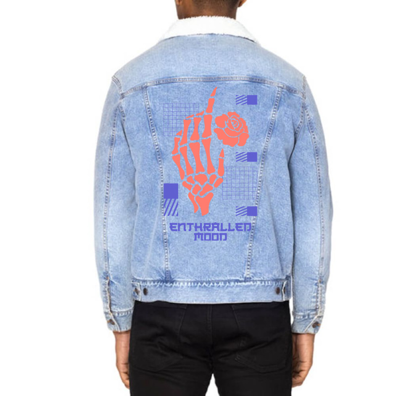 Enthralled Moon Sad Aesthetic Edgy Streetwear Unisex Sherpa-lined Denim Jacket | Artistshot