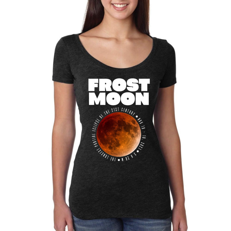 Frost Moon The Longest Partial Lunar Eclipse232 Women's Triblend Scoop T-shirt by MalikMorsee | Artistshot