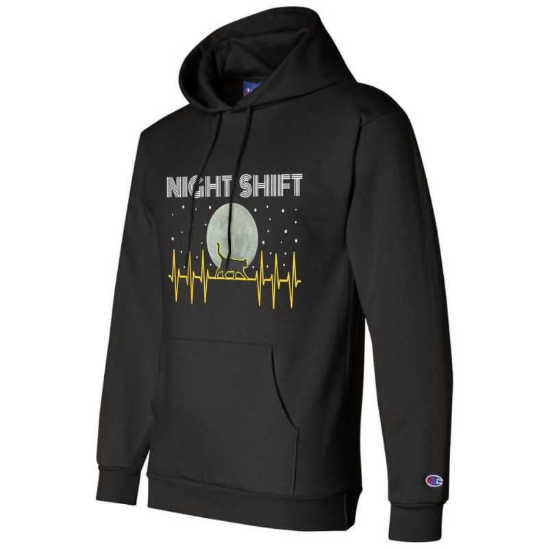 Funny Nurses Gifts Night Shift Nurse Cool Full Moo Champion Hoodie | Artistshot