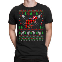 Funny Ugly Christmas Buffalo Red Plaid Otter Anima T-shirt | Artistshot