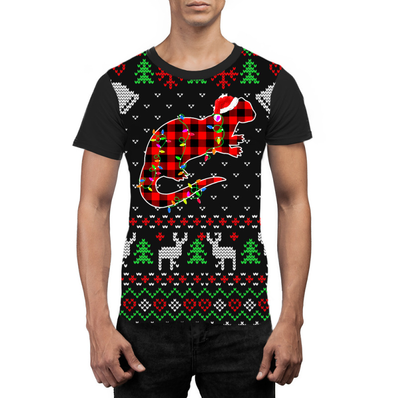 Funny Ugly Christmas Buffalo Red Plaid Otter Anima Graphic T-shirt | Artistshot