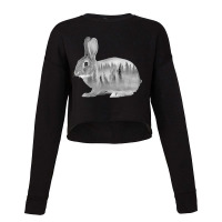 European Hare Silhouette Rabbit Forest Nature Desi Cropped Sweater | Artistshot