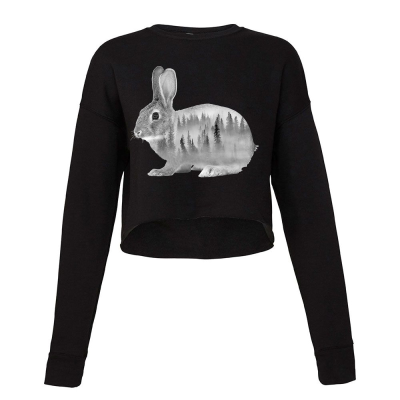 European Hare Silhouette Rabbit Forest Nature Desi Cropped Sweater by TONYGYARMATI | Artistshot