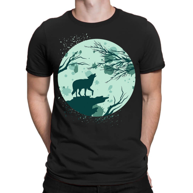 Full Moon Forest Animal Predator Moonlight Howling T-shirt | Artistshot