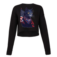 Pawsome Patriot Cat Strikes Again Cropped Sweater | Artistshot