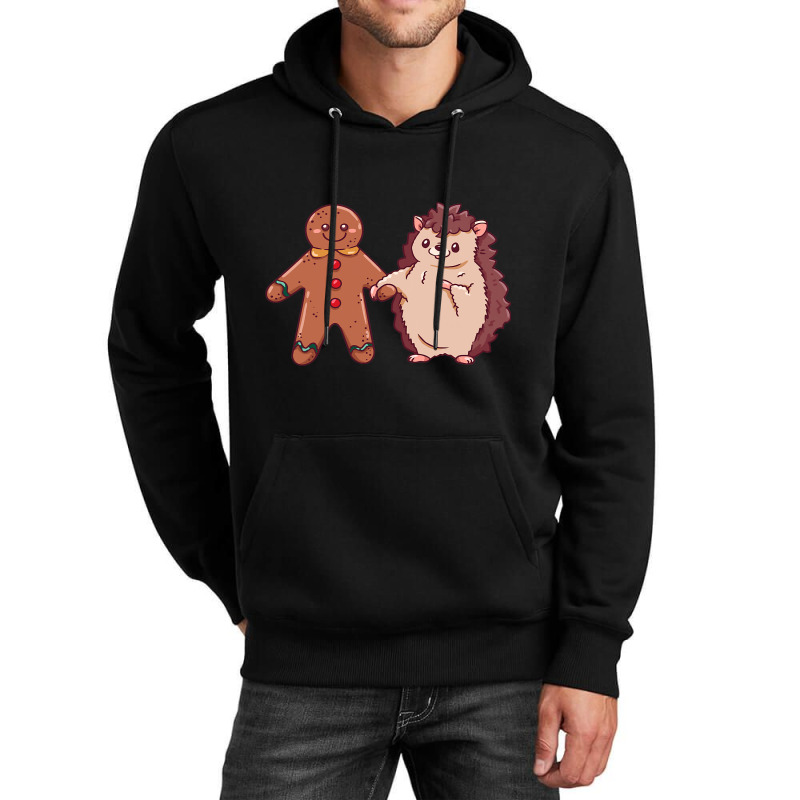 Gingerbread Hedgehog Holiday Season Xmas Merry Chr Unisex Hoodie | Artistshot