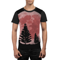 Full Moon Forest Animal Predator Red Moon Howling  Graphic T-shirt | Artistshot