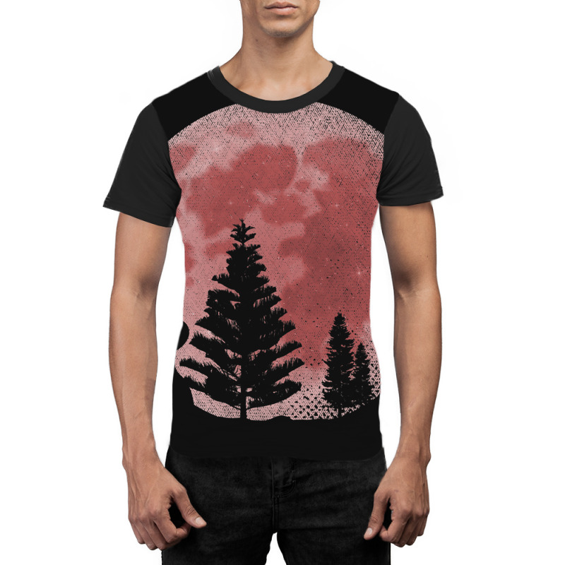 Full Moon Forest Animal Predator Red Moon Howling  Graphic T-shirt | Artistshot