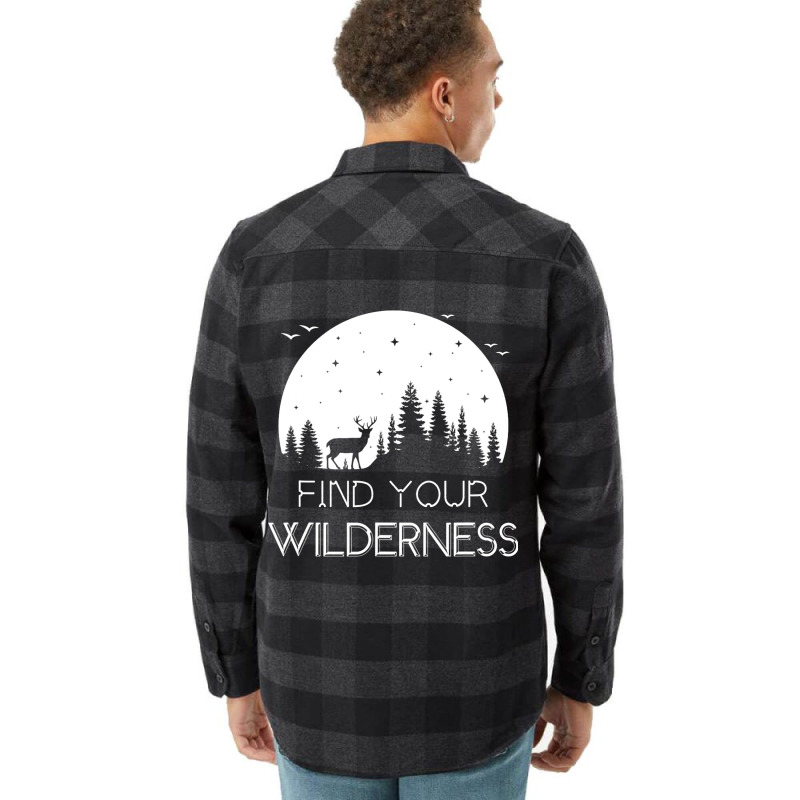 Find Your Wilderness Deer Moon Hiking Camping Atmo Flannel Shirt | Artistshot