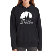 Find Your Wilderness Deer Moon Hiking Camping Atmo Vintage Hoodie | Artistshot