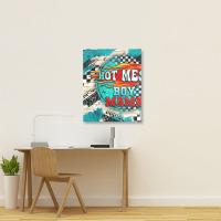 Hot Mess Boy Mama With Fire Portrait Canvas Print | Artistshot