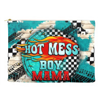 Hot Mess Boy Mama With Fire Accessory Pouches | Artistshot