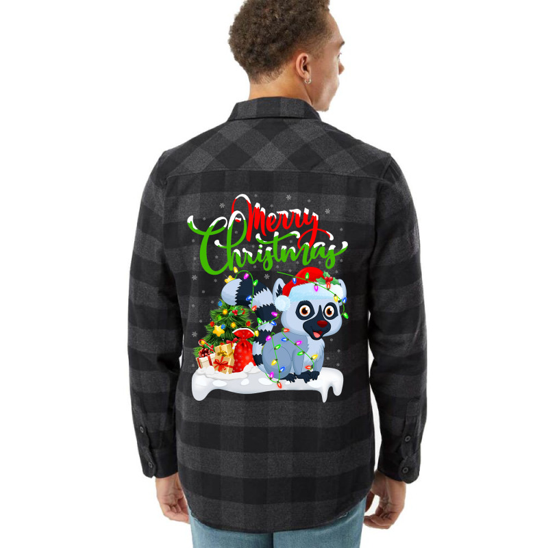 Funny Lemur Animal Lover Xmas Lighting Lemur Chris Flannel Shirt | Artistshot