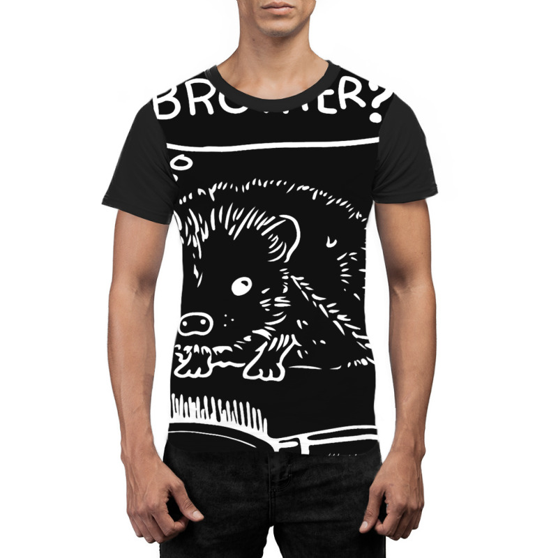 Funny Hedgehogs Talking To Comb Brush Brother Hedg Graphic T-shirt by AleaAlmondz | Artistshot