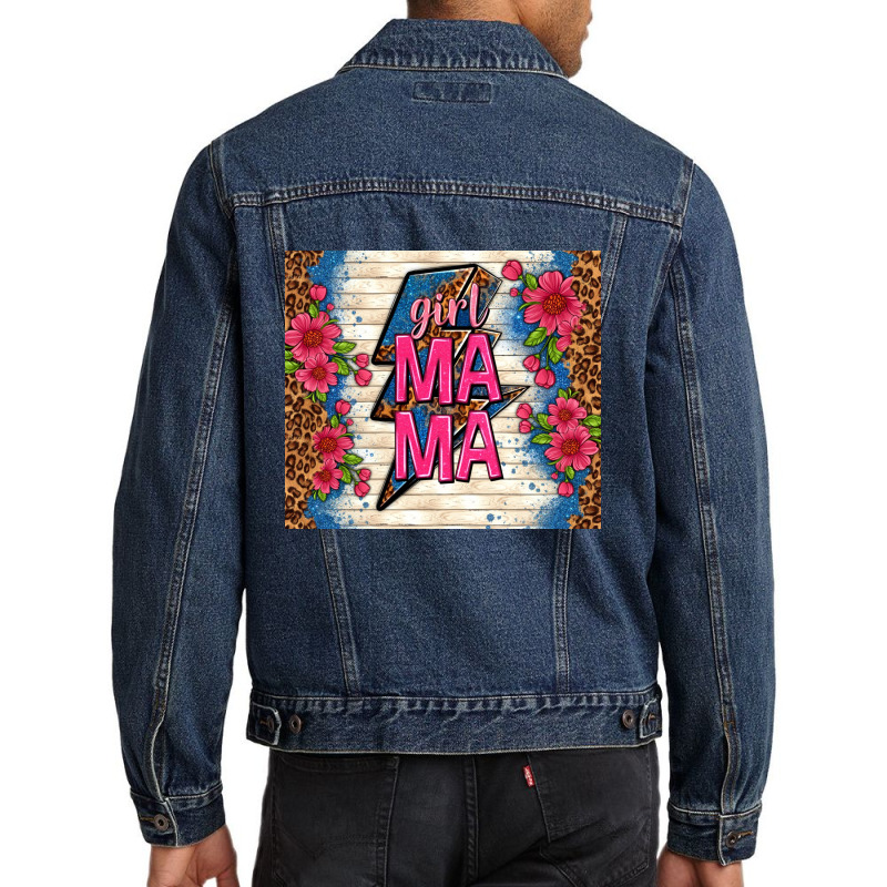 Girl Mama Thunder With Flowers Men Denim Jacket | Artistshot