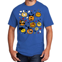 Halloween Pumpkins Face T  Shirt Halloween Pumpkin Lanterns T  Shirt Basic T-shirt | Artistshot