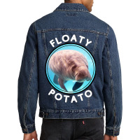 Floaty Potato Funny Manatee Wrong Animal Name Joke Men Denim Jacket | Artistshot