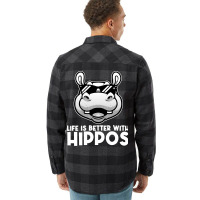 Funny Hippo Design For Men Women Kids Hippopotamus Flannel Shirt | Artistshot