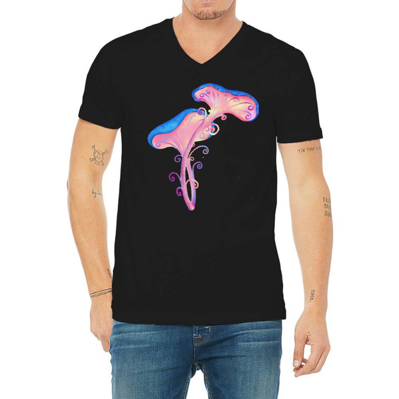 Mushroom T  Shirt Whimsical Mushroom Sticker T  Shirt V-Neck Tee by clement51593 | Artistshot