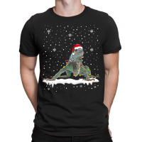 Funny Santa Iguana Christmas Lights Animals Lover T-shirt | Artistshot