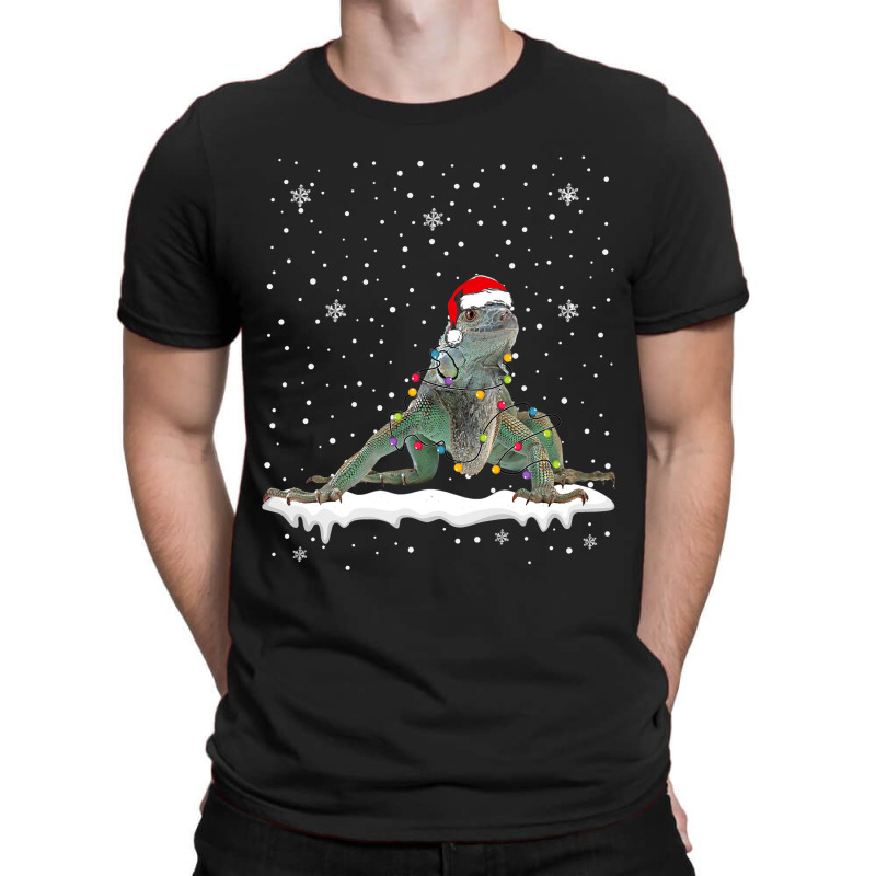 Funny Santa Iguana Christmas Lights Animals Lover T-shirt | Artistshot