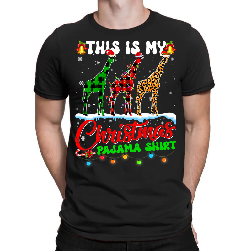 Giraffe Lover This Is My Christmas Pajama Xmas San T-shirt | Artistshot