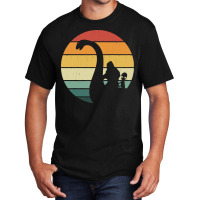 Bigfoot Alien T Shirtbigfoot And Alien Riding Loch Ness Monster T Shir Basic T-shirt | Artistshot