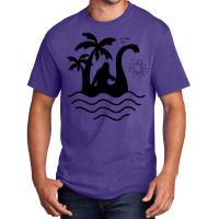 Bigfoot Loch Ness Monster T Shirtbigfoot Riding Loch Ness Monster T Sh Basic T-shirt | Artistshot