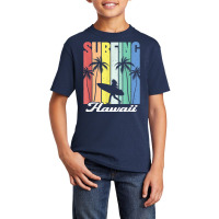 Surfing Hawaii Hawaiian Island Surfer Girl Palm Tree Rainbow T Shirt Basic Youth T-shirt | Artistshot