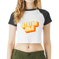 Staten Island Groovy Raglan Crop Top | Artistshot