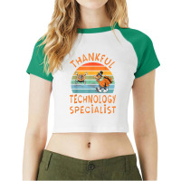 Technology Specialist Job Funny Thanksgiving T Shirt Raglan Crop Top | Artistshot