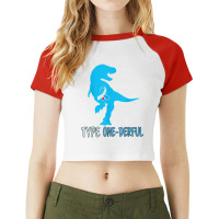 Type 1 Diabetes Awareness Ribbon T1d T Rex Dinosaur Boys T Shirt Raglan Crop Top | Artistshot