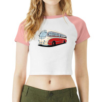 1952 Aec Regal Coach In White And Red Raglan Crop Top | Artistshot