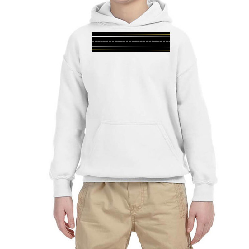 White And Yellow Parallel Lines Design Youth Hoodie by American choice | Artistshot