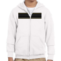 White And Yellow Parallel Lines Design Youth Zipper Hoodie | Artistshot